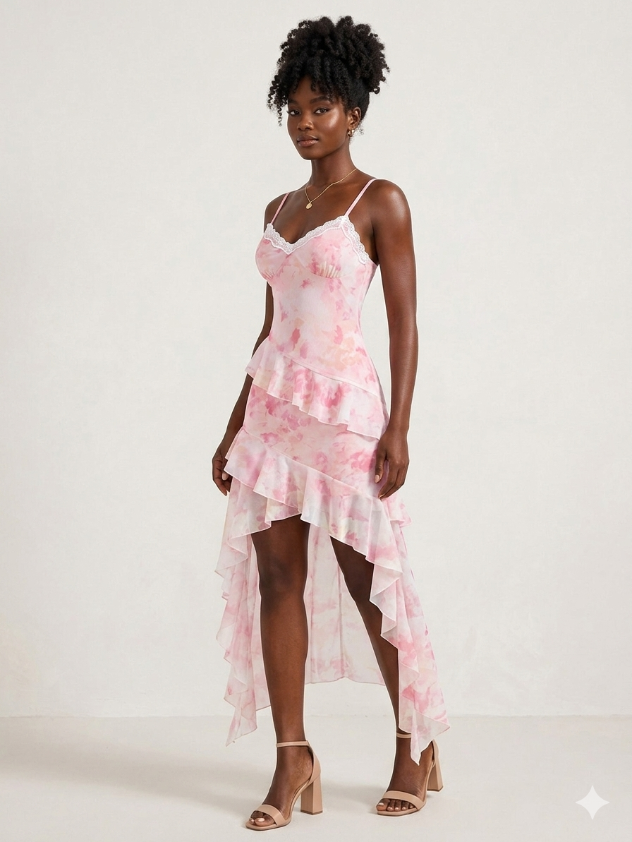 Mesh sleeveless camisole dress