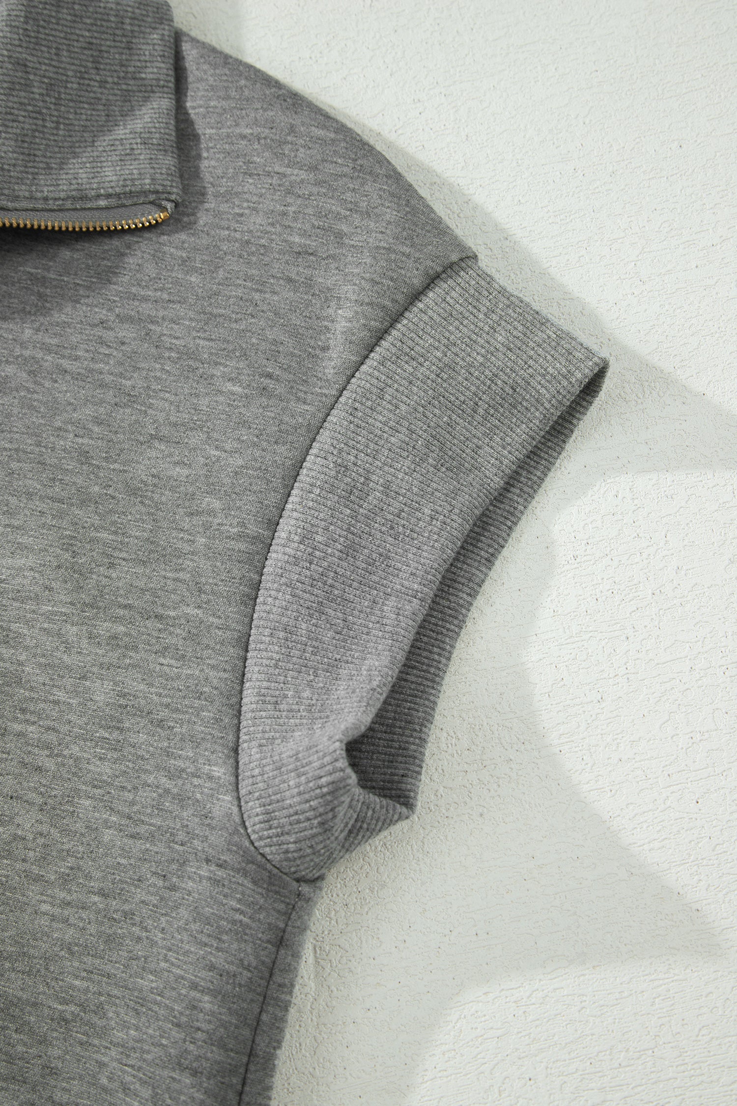 Light Grey Half Zip Polo Tee Casual Pant Set
